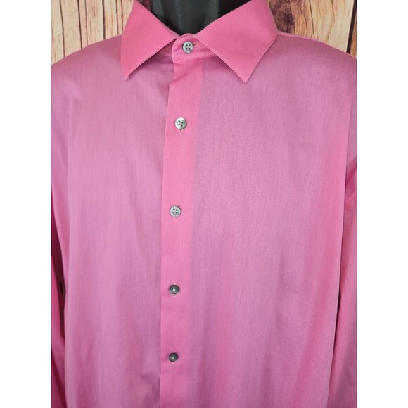 Alfani Mens Pink Long Sleeve Dress Shirt XL Regular Fit - Picture 3 of 7